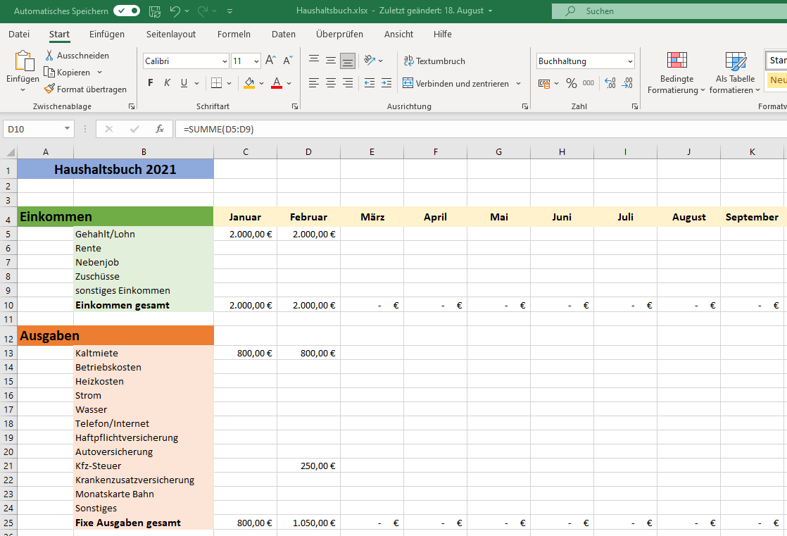 Screenshot Excel Kurse online